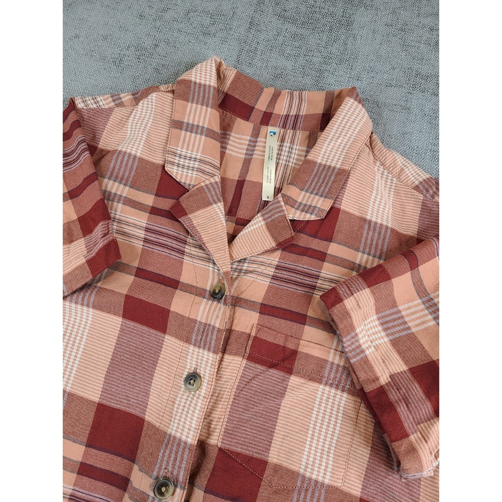 Kuhl Shirt Mens S Sandstone Front Tie Elsie Button Short Hiking Blouse Plaid